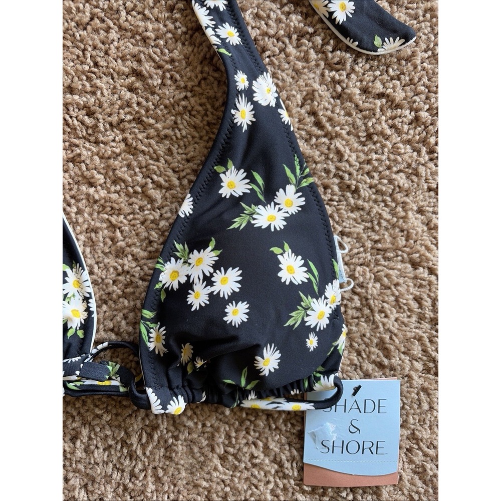 Shade & Shore Black Daisy Halter Bikini Top - Picture 4 of 9